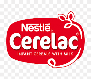 cerelac logo, white words on red background